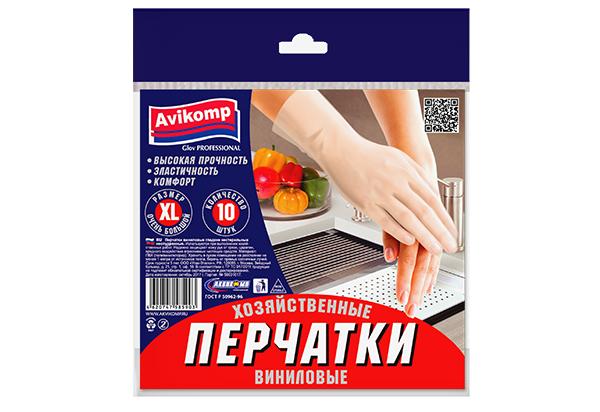 Перчатки хозяйственные Avikomp Glov Professional виниловые XL 10шт.