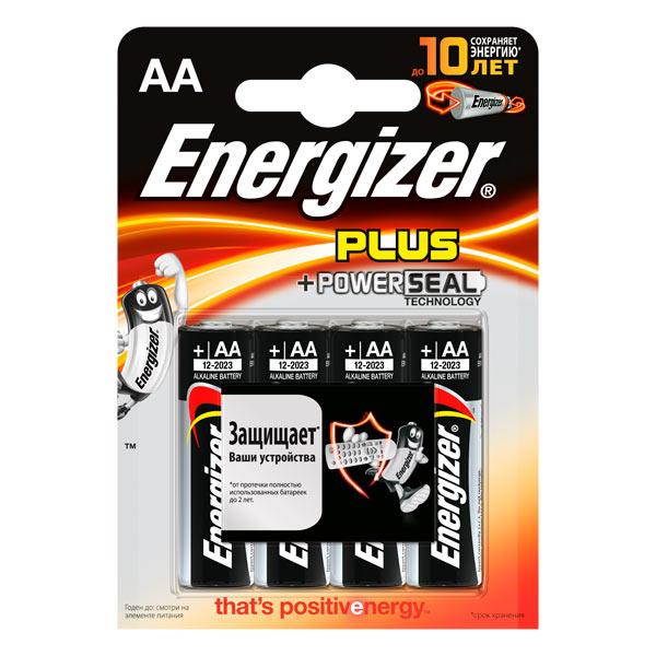 Батарейка 4 шт., Energizer LR6 АА Power Plus, блистер