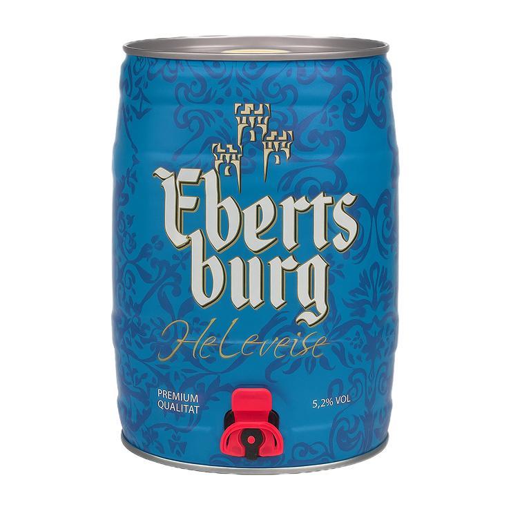 Пиво Ebertsburg Hefeweizen пшеничное светлое пастеризованное нефильтрованное Германия 5,2% 5 л., ж/б