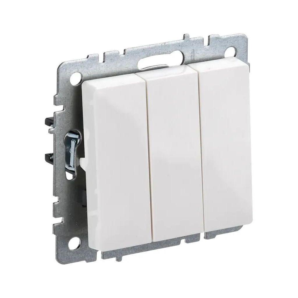 Выключатель IEK Brite ВС10-3-0-БрБ, 3-клавишный, установка скрытая, IP20, белый [br-v30-0-10-k01]