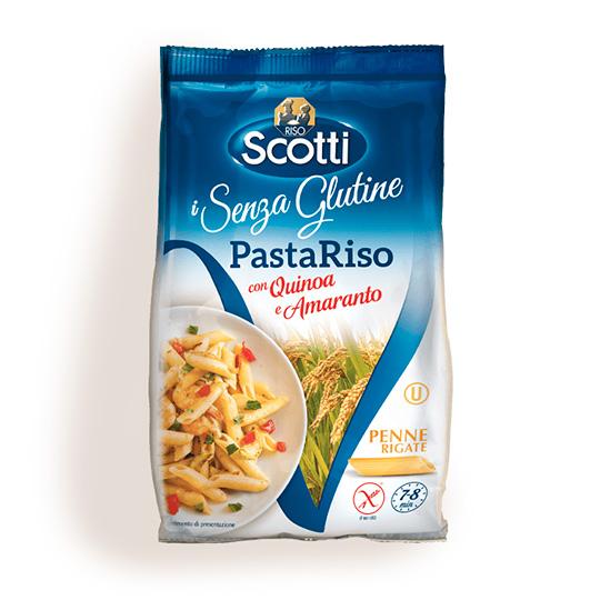 Макаронные изделия RISO Scotti пенне из рисовой и кукурузной муки без глютена, 250 гр., флоу-пак