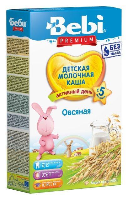 Каша Bebi Premium Овсяная молочная с 5 месяцев