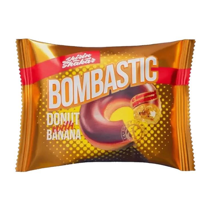 Кекс BOOMBASTIC покрытый глазурью со вкусом банана 43 гр., флоу-пак
