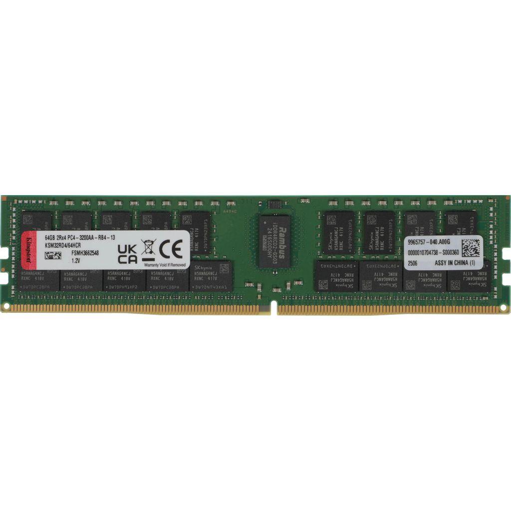 Память DDR4 Kingston KSM32RD4/64HCR 64ГБ RDIMM, ECC, registered, PC4-25600, CL22, 3200МГц