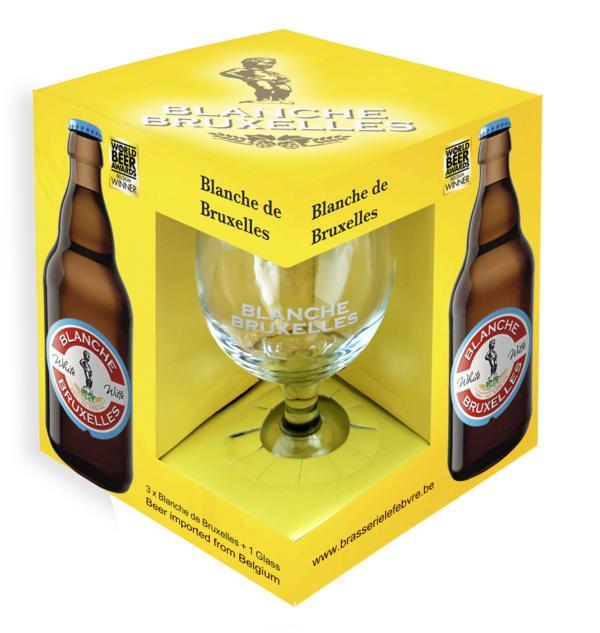 Набор подарочный BLANCHE DE BRUXELLES бокал + 3 шт., 330 мл., стекло