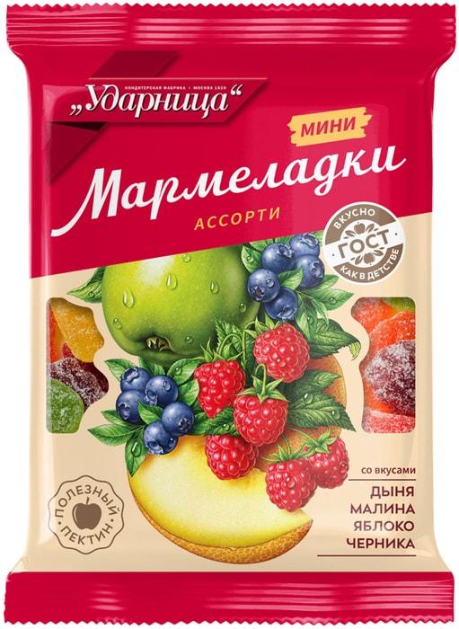 Мармелад Ударница мини ассорти 275 гр., флоу-пак