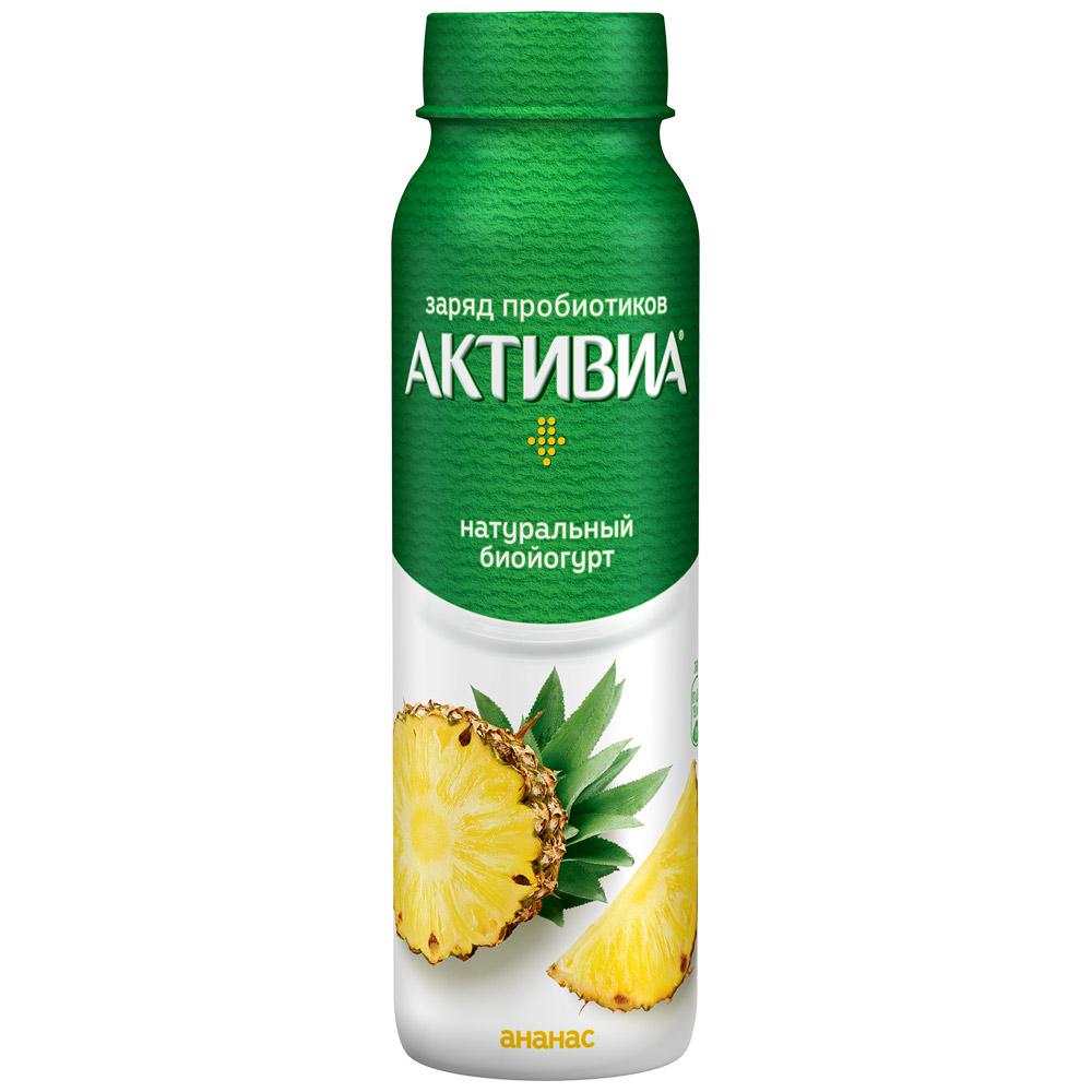 Питьевой йогурт 2 % Ананас, Активиа, 260 гр, ПЭТ