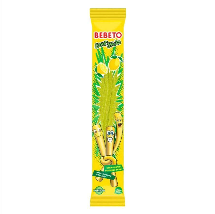 Жевательный мармелад Bebeto Sour Stick со вкусом лимона 35 гр., флоу-пак