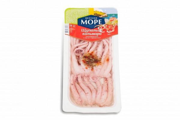 Щупальца кальмара Вкусное море в масле с пряностями 180 гр., пластиковый контейнеровый контейнер
