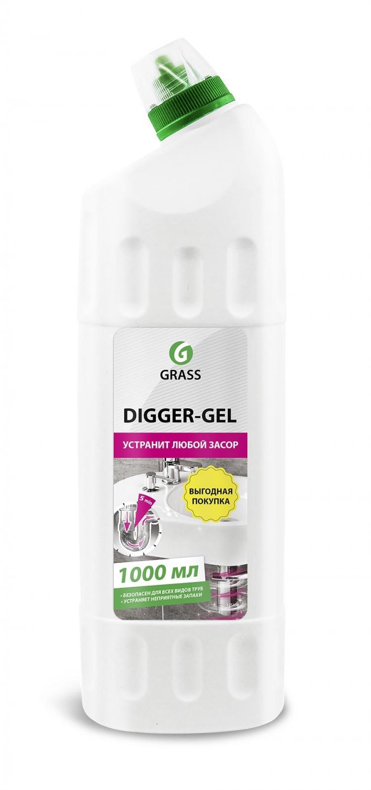Средство Grass для чистки труб Digger-Gel щелочное,1 л.,