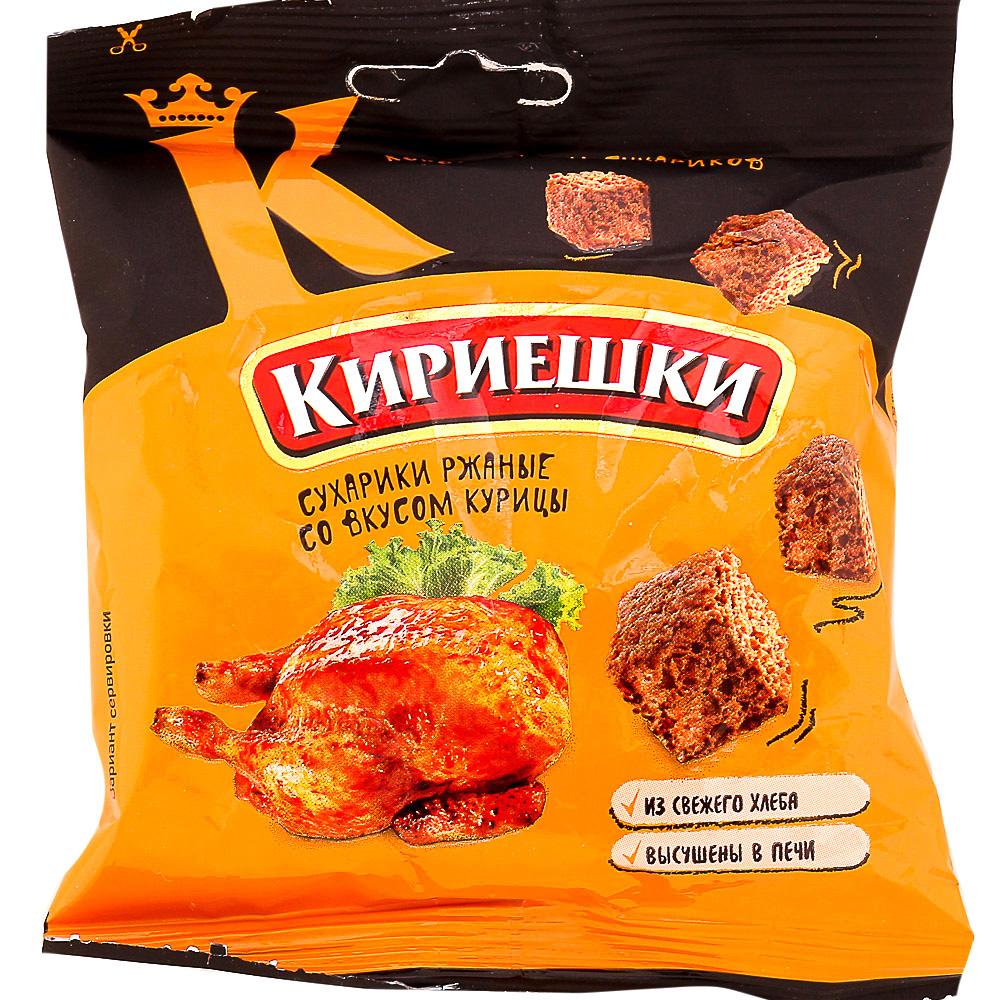 Сухарики Кириешки ржаные курица, 40 гр., флоу-пак