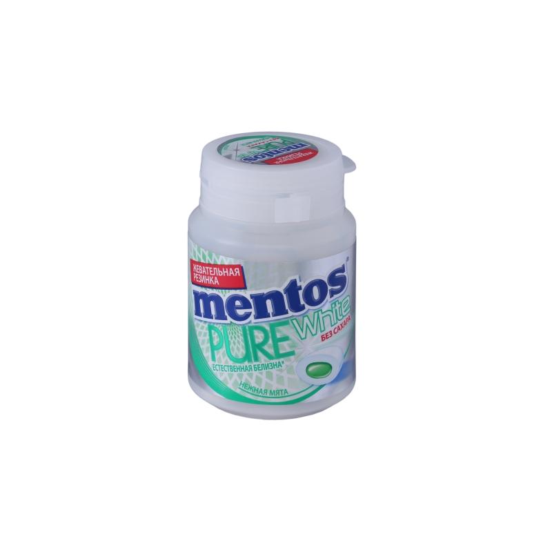 Жевательная резинка Mentos Pure White нежная мята 54 гр., пластиковая упаковка