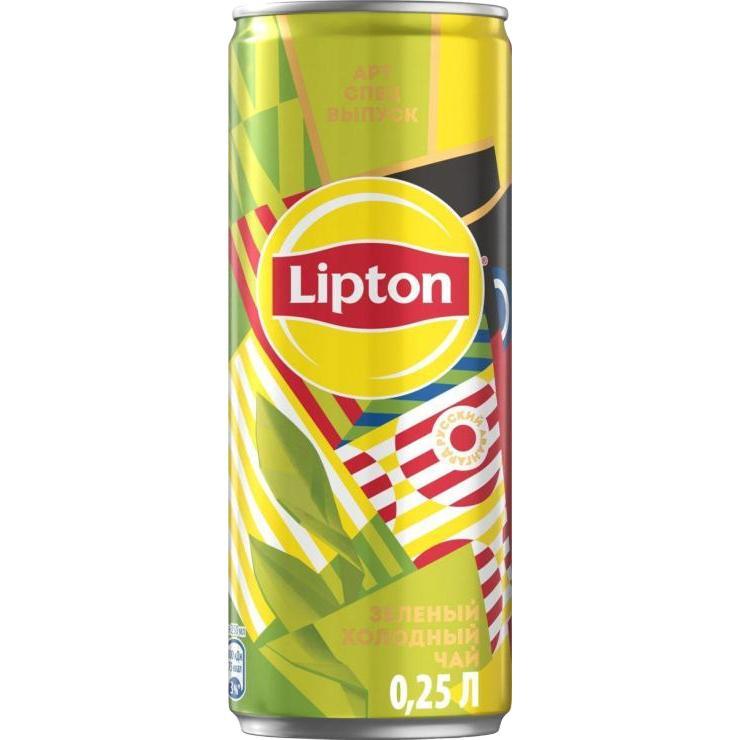 Чай холодный Lipton зеленый лимон 250 мл., ж/б