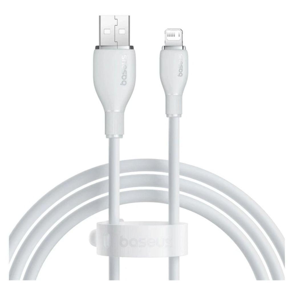 Кабель BASEUS P10376301222-03, Lightning (m) - USB (m), 1м, 2.4A, белый