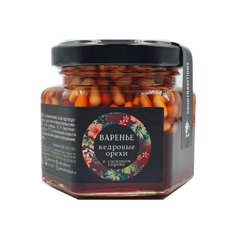 Варенье GOODTRADITIONS Кедровые орехи в сосновом сиропе 120 гр., стекло