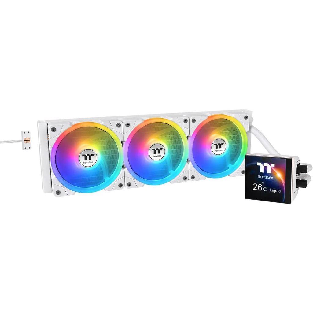 Система водяного охлаждения Thermaltake MAGFloe 360 Ultra Snow, LCD, 4-pin, ARGB, 120мм, белый, retail [cl-w433-pl12sw-a]