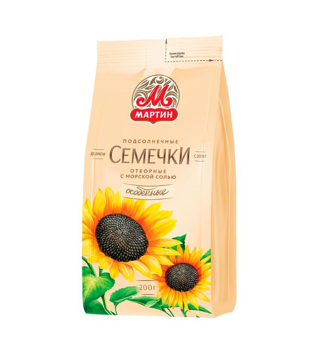 Семечки Мартин Premium с морской солью особенные 200 гр., флоу-пак