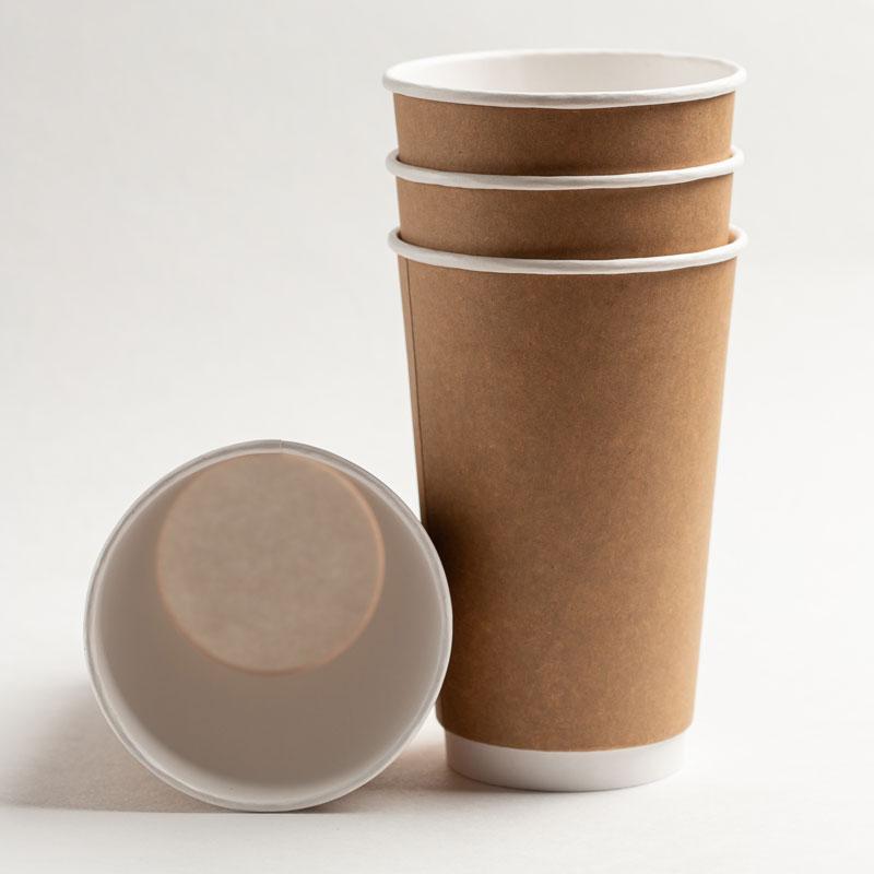 Стаканчики двухслойные Стакан 450 мл (Крафт), 25 шт, UNITY COFFEE, флоу-пак