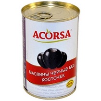 Маслины Acorsa крупные без косточки, 425 гр., ж/б