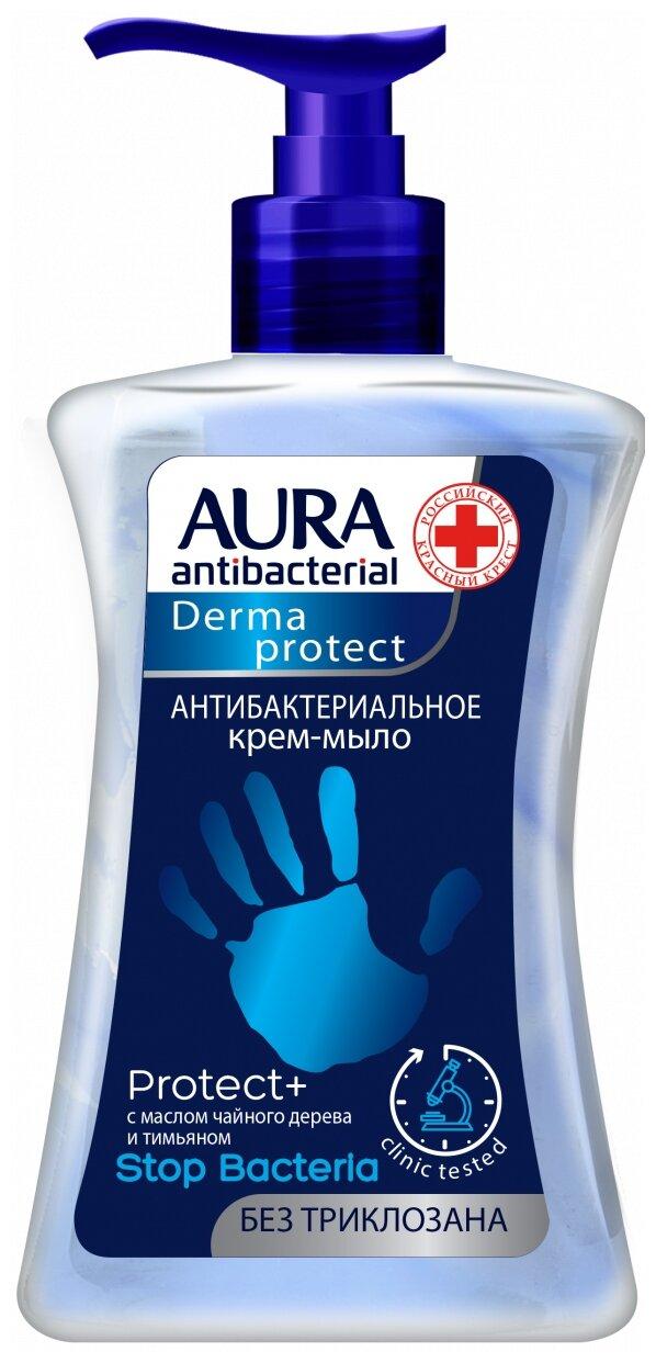 Крем-мыло жидкое AURA Derma protect Антибактериальное 450 мл., флакон с дозатором