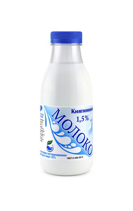 Молоко 1,5%, Княгинино, 430 мл., ПЭТ