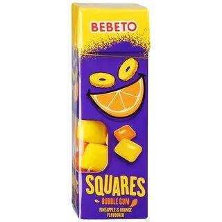 Жевательная резинка Bebeto Squares со вкусом апельсина и ананаса 31,2 гр., картон