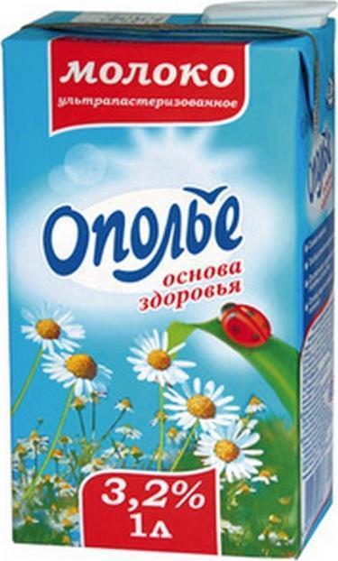 Молоко 3,2% ультрапаст с крышкой, Ополье, 950 мл., тетра-пак