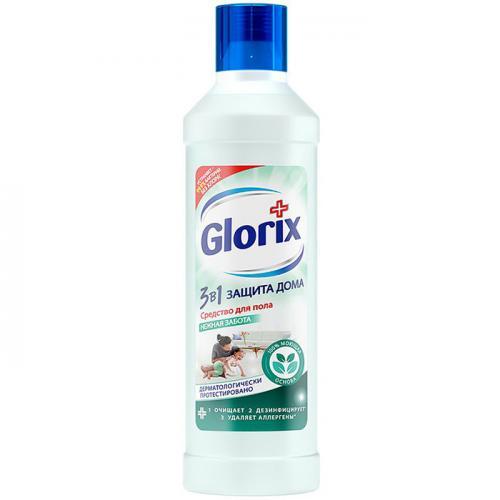 Средство для мытья пола Glorix Нежная забота 3 в 1 1 л., ПЭТ