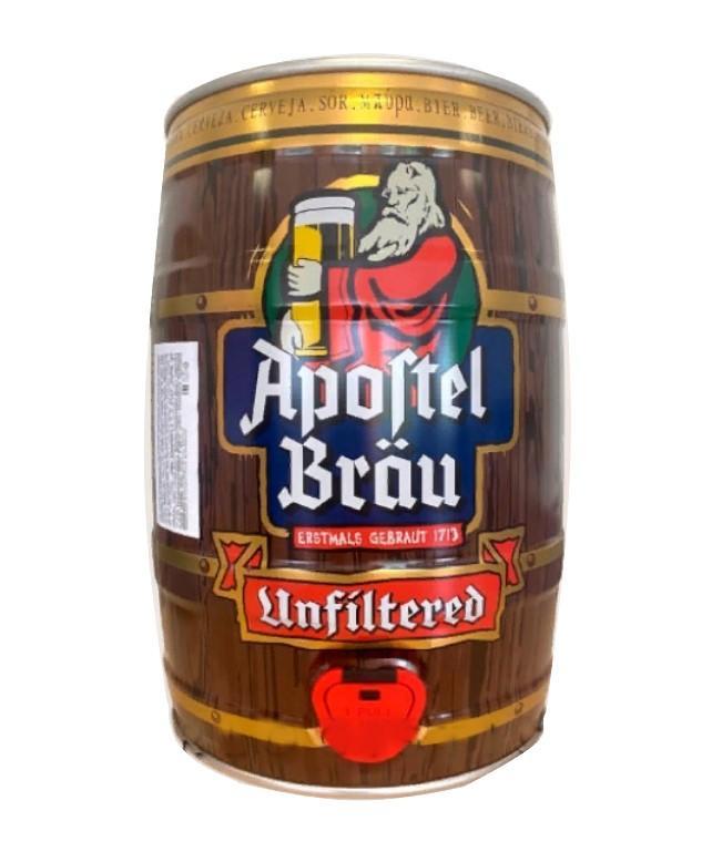 Пиво Apostel Brau Unfiltered ячменное светлое нефильтрованное 5% 5 л., ж/б