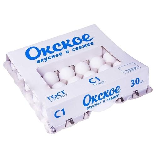 Яйцо куриное Окское столовое С1 белое 30 шт., картон
