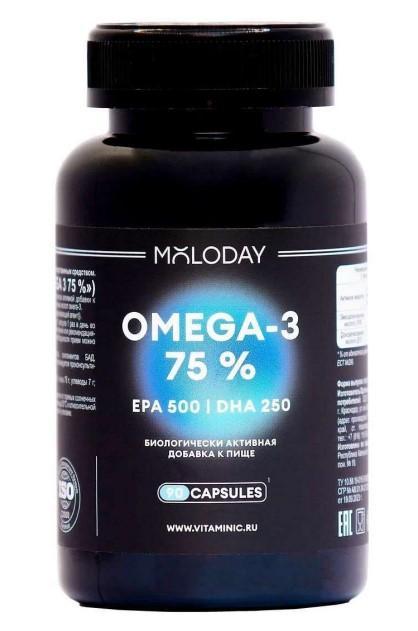 БАД Moloday Omega 3 90 капсул, ПЭТ