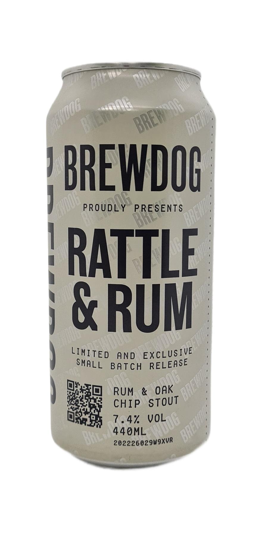 Пиво Brewdog Rattle Rum Stout темное фильтрованное непастеризованное 7.4% 440 мл., ж/б