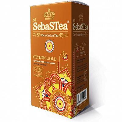Чай, черный мелколистовой, 25 пакетиков SebasTea Ceylon Gold, картон