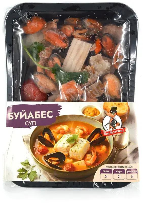 Суп Don Kreveton Буйабес с дикой рыбой и морепродуктами с/м 400 гр., лоток