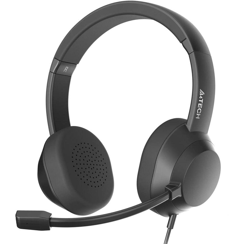 Гарнитура A4TECH Fstyler FH150U, для компьютера, накладные, проводные, черный [fh150u black]
