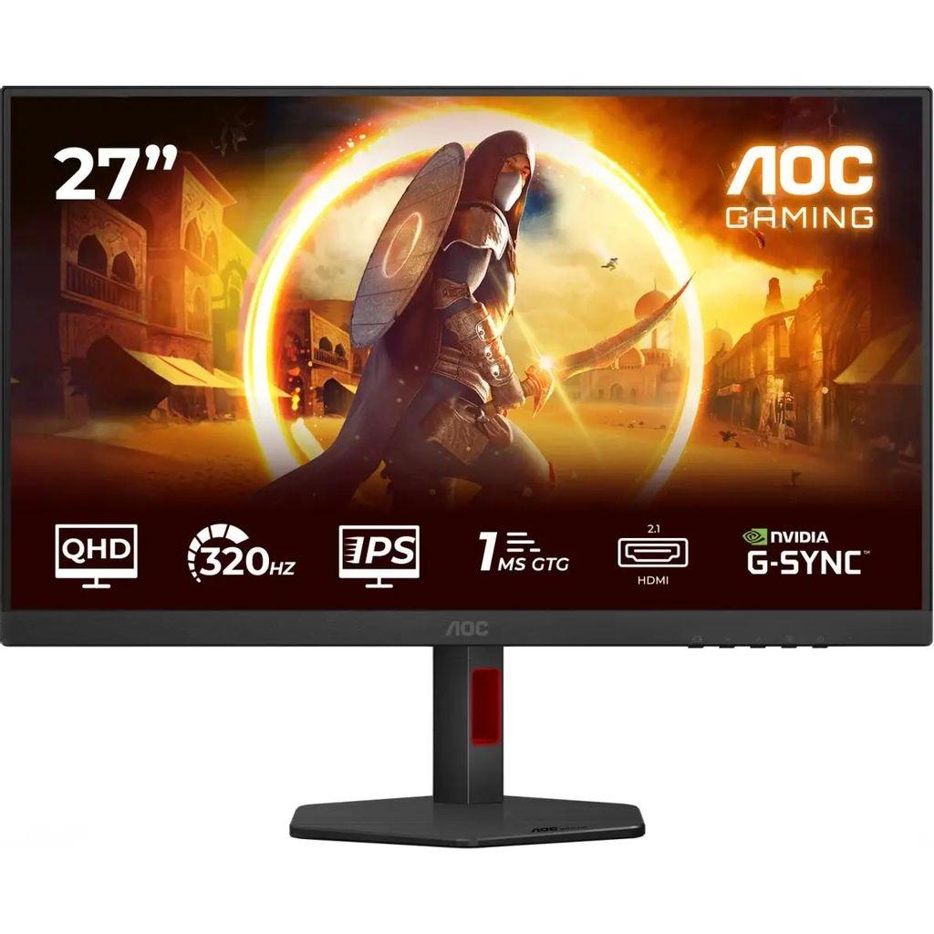 Монитор 27дюймов AOC Q27G4SRU, 2560x1440, IPS, 300Гц, 2хHDMI, 1хDP, черный и черный/красный