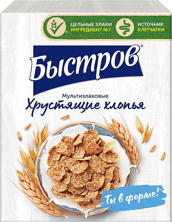 Готовый завтрак Быстров Традиционный Мультизлаковые хрустящие хлопья 245 гр., пакет