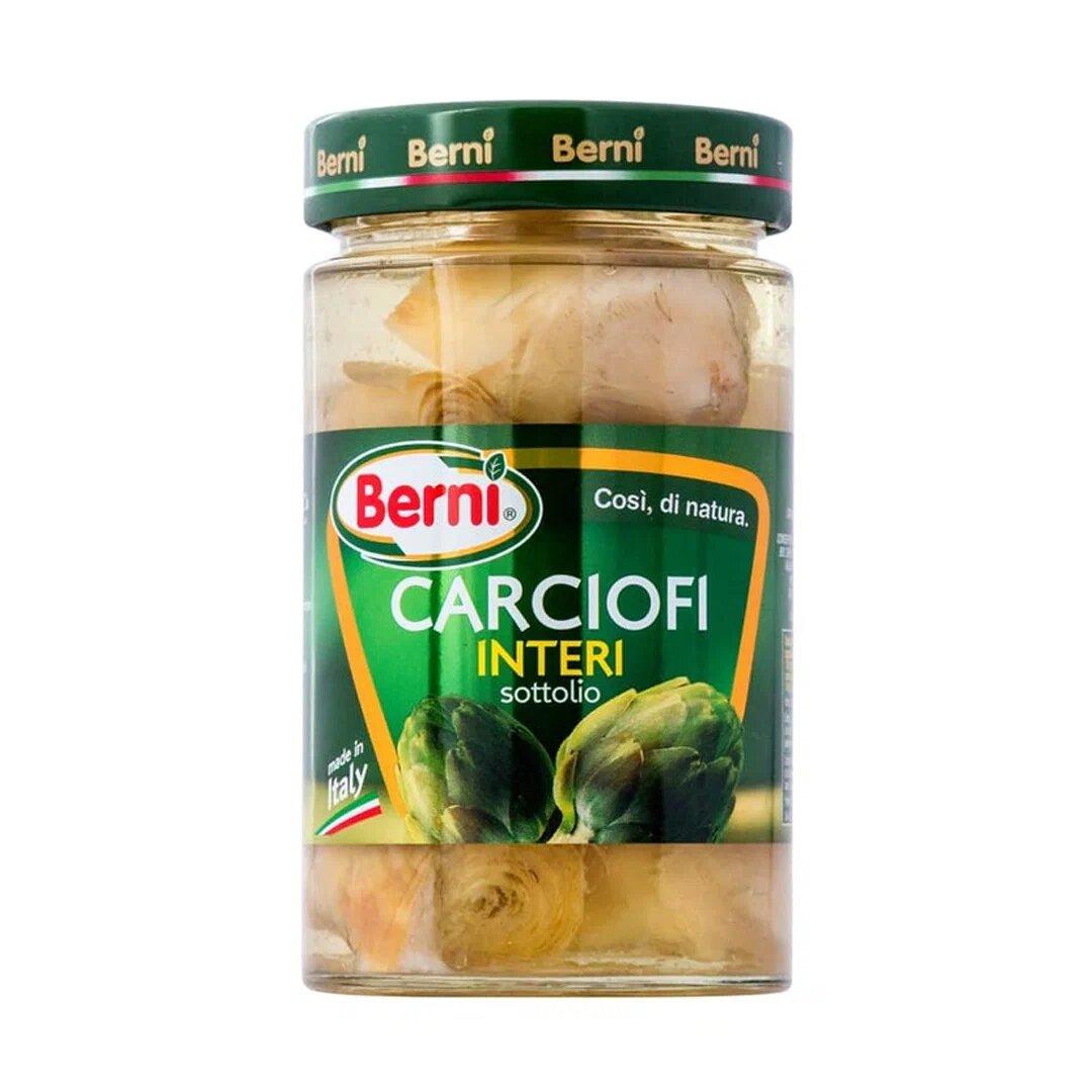 Артишоки Berni целые в масле 285 гр., стекло