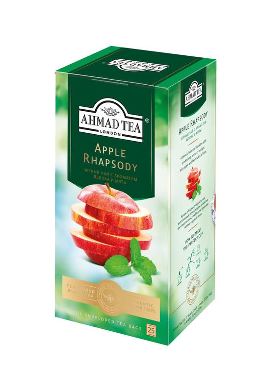 Чай Ahmad Tea Apple Rhapsody черный с яблоком и мятой 25 пакетиков 50 гр., картон