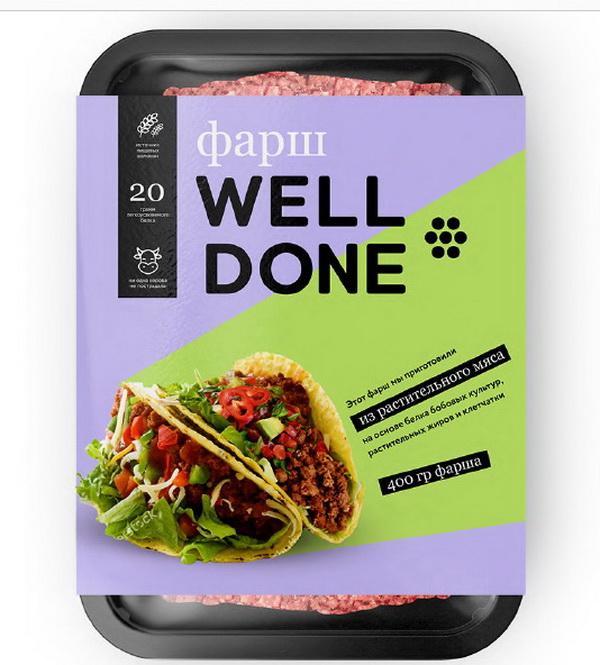 Фарш Welldone из растительного мяса з/м 400 гр., лоток