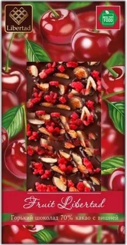 Шоколад Libertad fruit горький 70% какао с вишней 80 гр., картон