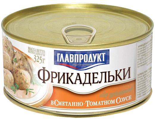 Фрикадельки Главпродукт в сметанно томатном соусе 325 гр., ж/б