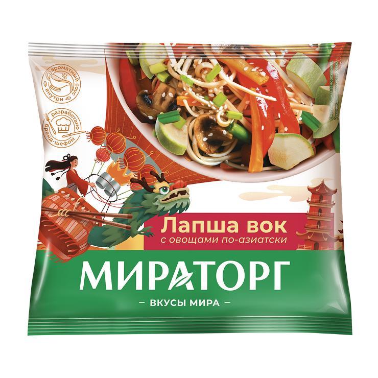 Лапша вок Мираторг с овощами по-азиатски замороженная 400 гр., флоу-пак