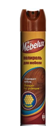 Полироль Mebelux для мебели с воском 300 мл., баллон