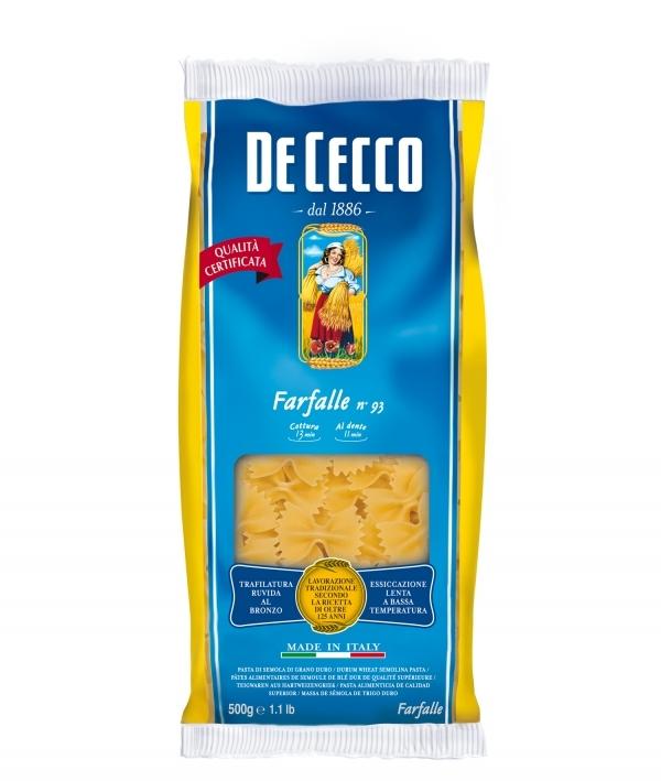 Макаронные изделия De Cecco Farfalle 500 гр., флоу-пак
