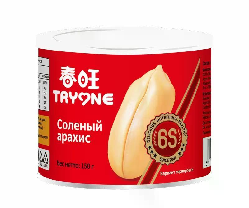 Арахис TRYONE жареный соленый 150 гр., ж/б
