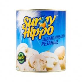 Грибы Sunny Hippo консервирнные резанные , 850 гр, ж/б