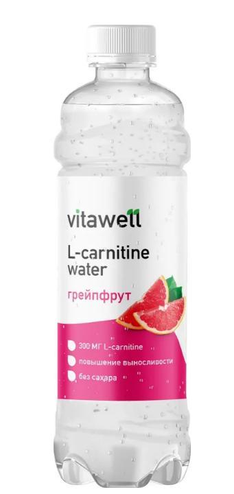 Напиток Vitawell L-Carnitine water Грейпфрут негазированный 500 мл., ПЭТ