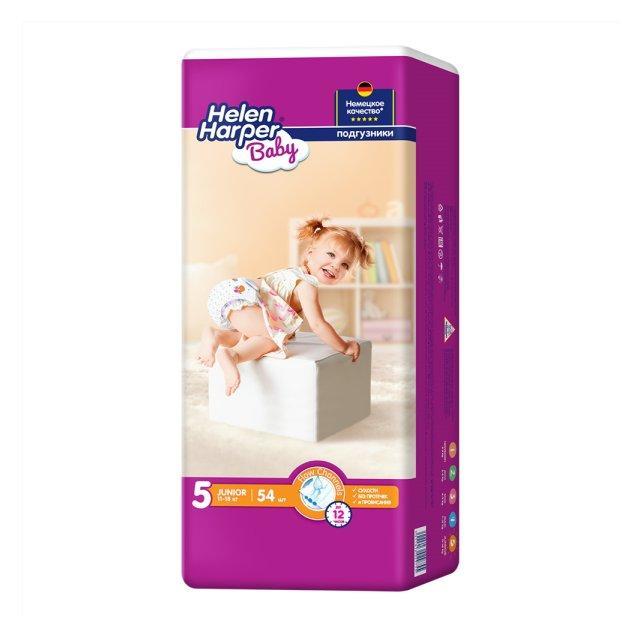 Подгузники 5 Junior (11-18 кг.) 54 шт. Helen Harper Baby, пластиковый пакет