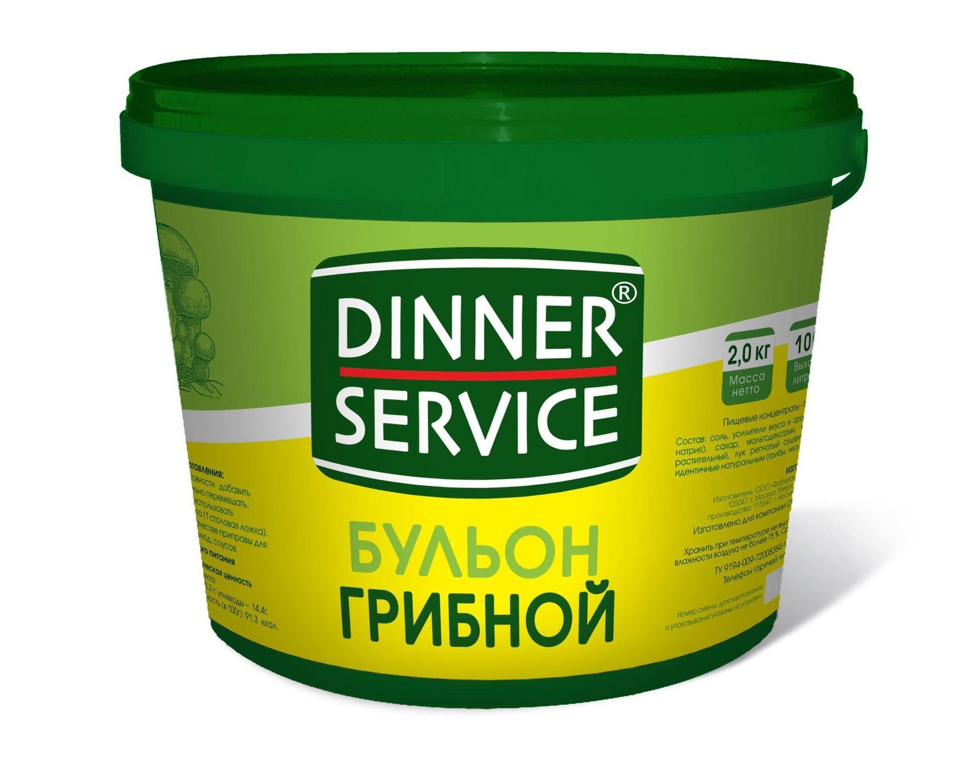 Бульон Dinner service грибной 2 кг., ПЭТ